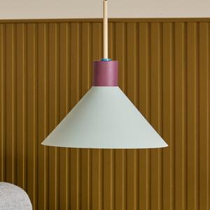 Hübsch Lampă suspendată Crayon, albastru deschis/roșu vin, fier, E27, reglabil, Albastru, Camera de zi / sufragerie, Metal, Design