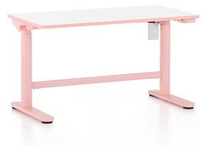 Masa reglabila in inaltime OfficeTech Kids, 100 x 50 cm, alb/roz