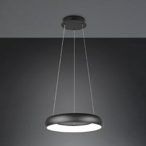 Trio Lighting Lampă suspendată Cardona LED, Ø 46,5 cm, negru, CCT, metal, reglabil, Negru, Camera de zi / sufragerie, Metal, Modern