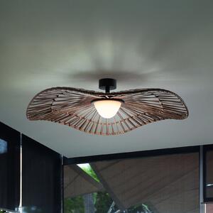 Bover plafonieră LED pentru exterior Mediterránia, maro, Ø 105 cm, reglabil, Maro / Rugină, Plastic, Design