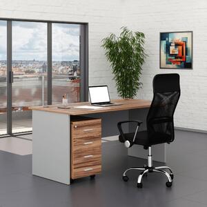 Set mobilier birou SimpleOffice 1, 160 cm, nuc / gri