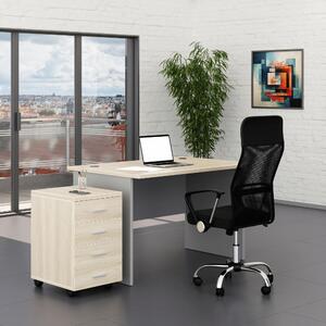 Set mobilier birou SimpleOffice 1, 120 cm, stejar deschis / gri