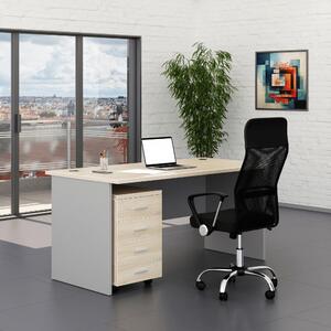 Set mobilier birou SimpleOffice 1, 160 cm, stejar deschis / gri