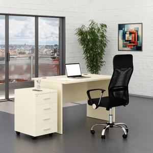 Set mobilier birou SimpleOffice 1, 120 cm, mesteacan