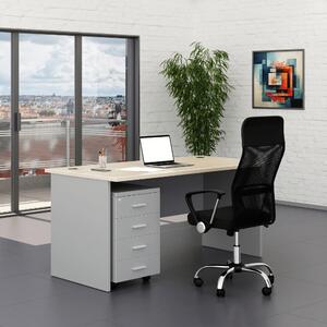Set mobilier birou SimpleOffice 1, 160 cm, gri / stejar deschis