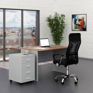 Set mobilier birou SimpleOffice 1, 120 cm, gri / nuc
