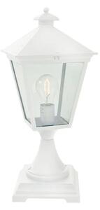 Lampa de grădină London, 47 cm, albă, suport din beton