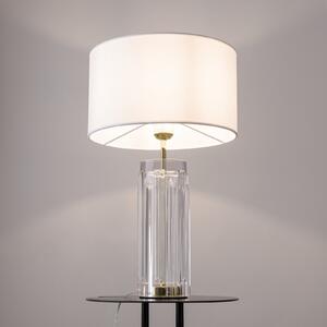 Maytoni Muse lampă de masă, alb, înălțime 53 cm, textil/glass, Alb, Camera de zi / sufragerie, Țesătură / Textil, Modern