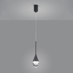 Helestra Deep lampă suspendată LED, mat negru, Negru, Camera de zi / sufragerie, Metal, Design