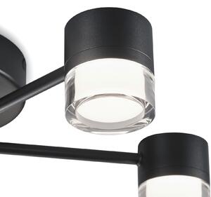 Helestra Kala plafonieră LED, negru, 7 becuri, reglabil, Negru, Camera de zi / sufragerie, Metal, Design