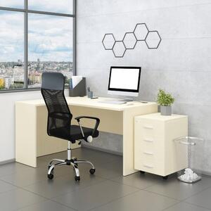 Set mobilier birou SimpleOffice 2, 140 cm, stanga, mesteacan