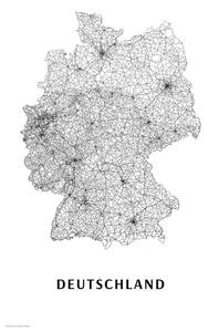 Harta Germany black & white