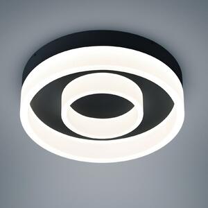 Helestra Liv plafonieră LED, satinată, Ø 30 cm, reglabil, Negru, Camera de zi / sufragerie, Metal, Modern