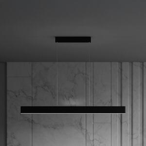 Maytoni Lampă suspendată LED Step, negru, 118,5 cm, 3.000 K, aluminiu, Negru, Camera de zi / sufragerie, Metal, Modern
