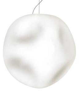 Lustră Pendul Foscarini, Hoba Grande, reglabil, Alb, Camera de zi, Sticlă, Design