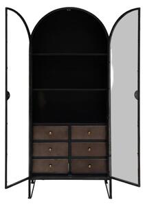 Vitrina din metal si sticla, cu 2 usi, aspect vintage, Walton