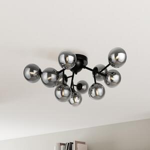 Maytoni plafonieră Dallas, negru/gri fumuriu 12 becuri, reglabil, Negru, Camera de zi / sufragerie, Sticlă, Modern, glob