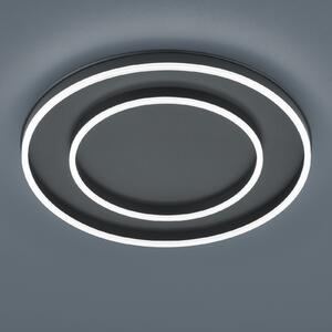 Helestra Sona plafonieră LED, negru, Ø 59 cm, reglabil, Negru, Camera de zi / sufragerie, Metal, Modern