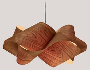 LZF LAMPS Lampă suspendată Swirl, lemn de cireș natural, Ø 75 cm, reglabil, Lemn, Camera de zi / sufragerie, Lemn, Design