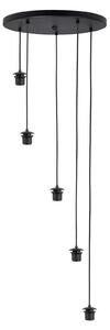 HighLight Lampă pendul Fantasy, 5 becuri, negru, reglabil, Negru, Camera de zi / sufragerie, Metal, Modern