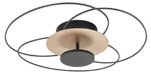 HighLight Plafonieră LED Fiore, 2.700 K, negru/auriu, reglabil, Negru, Camera de zi / sufragerie, Metal, Modern