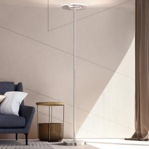 FISCHER & HONSEL Lampadar LED Dent, nichel mat/cromo, 180 cm, CCT, 1 bec., reglabil, Gri, Camera de zi / sufragerie, Metal, Modern, Umbrelă în picioare