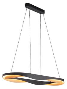 HighLight Lampă suspendată LED Ascoli, 100 x 36 cm negru/galben, metal, dimabil, reglabil, Negru, Camera de zi / sufragerie, Metal, Modern