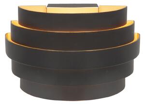HighLight Aplică de perete Scudo, negru, lățime 20 cm, aluminiu, G9, reglabil, Negru, Camera de zi / sufragerie, Metal