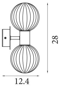 Searchlight 30507GO - Aplica de perete LUMINSPHERE, 2x G9/7W/230V, alamă