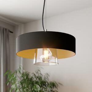 HELAM Lampă suspendată Babilon cu abajur dublu, reglabil, Negru, Camera de zi / sufragerie, Metal, Modern