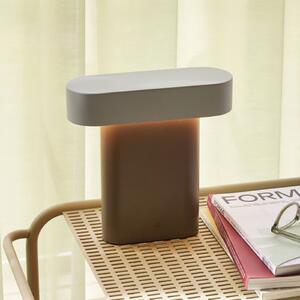 Hübsch Lampă de masă LED Sleek, maro/gri deschis fier, PC, reglabil, Maro / Rugină, Camera de zi / sufragerie, Metal, Design