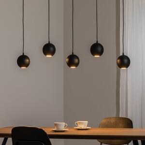 HELAM Lampă suspendată Midway, negru, 5 becuri, lungime 105 cm, GU10, Negru, Camera de zi / sufragerie, Metal, Modern