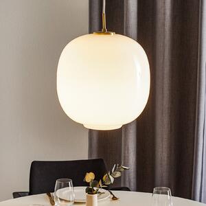 Louis Poulsen Lampă suspendată VL45 Radiohus, Ø 37 cm, albă, reglabil, Alb, Camera de zi / sufragerie, Sticlă, Design