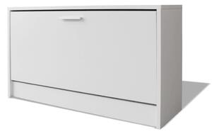 Banchetă de stocare pentru pantofi, 80x24x45 cm, alb