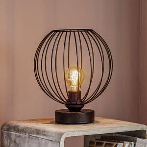 HELAM Lampa de masă Cumera cu abajur tip cușcă, Ø 24 cm, Negru, Camera de zi / sufragerie, Metal, Modern