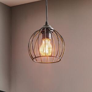 HELAM Lampă suspendată Cumera cu abajur tip cușcă, Ø 16cm, reglabil, Negru, Camera de zi / sufragerie, Metal, Modern