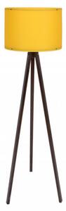 Lampa de Podea cu 3 Picioare din Lemn, Soclu E27, Max. 45 - 60W, Culoare Galben /Nuc