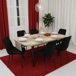 Set masă extensibilă Viena Stejar cu 6 Scaune Onix Negru