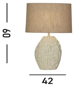 Lampă de masă Adelaide, crem, înălțime 59,5 cm, material textil/rezină