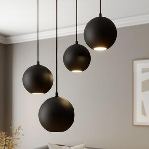 HELAM Lampă suspendată Midway, negru, 4 becuri, Ø 35 cm, GU10, Negru, Camera de zi / sufragerie, Metal, Modern