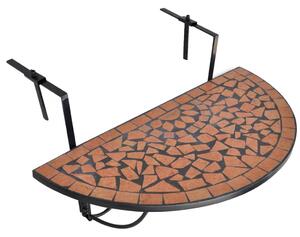 Masă de balcon suspendată, cărămiziu, mozaic