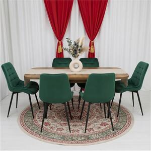 Set masă extensibilă Viena Nuc cu 6 Scaune Onix Verde