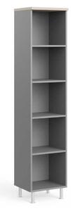 Dulap înalt Manager LUX 45 x 43 x 207,4 cm, salcâm deschis / gri