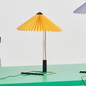 HAY Lampa de masă LED Matin, galben/alamă, înălțime 38 cm, reglabil, Galben, Camera de zi / sufragerie, Metal, Design