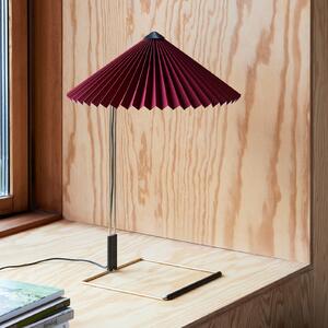 HAY Lampa de masă LED Matin, roșu închis/alamă, înălțime 38 cm, reglabil, Roșu, Camera de zi / sufragerie, Metal, Design