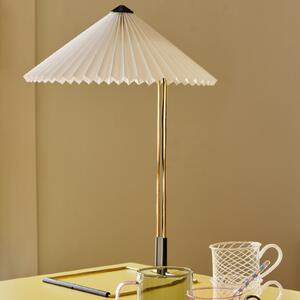HAY Matin 380 Lampă de masă plisată cu LED, albă, reglabil, Alb, Camera de zi / sufragerie, Metal, Design