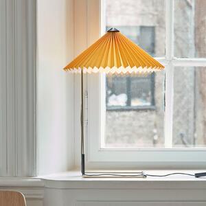 HAY Matin 380 Lampă de masă plisată cu LED, galbenă, reglabil, Galben, Camera de zi / sufragerie, Metal, Design