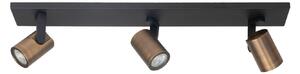 HighLight Spot de plafon Halo, negru/argint ars Lungime 65 cm 3 becuri., reglabil, Negru, Camera de zi / sufragerie, Metal, Modern, Plafon cu flacără multiplă