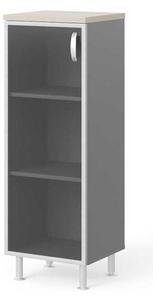 Dulap mediu Manager LUX 45 x 43 x 129,2 cm, stânga, salcâm deschis / gri