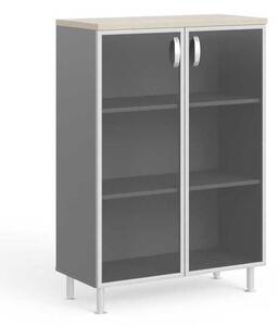 Dulap mediu Manager LUX 90 x 43 x 129,2 cm, salcâm deschis / gri